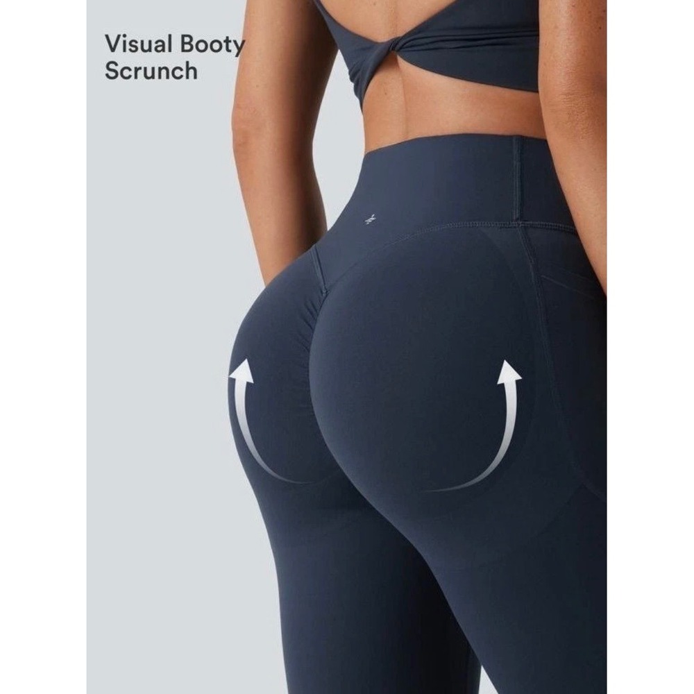 Halara Ultrasculpt 7/8 Leggings XL Navy Blue High Waisted Booty Scrunch Pockets
